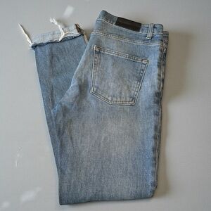 The Kooples Light Blue Ripped Short Skinny Jeans